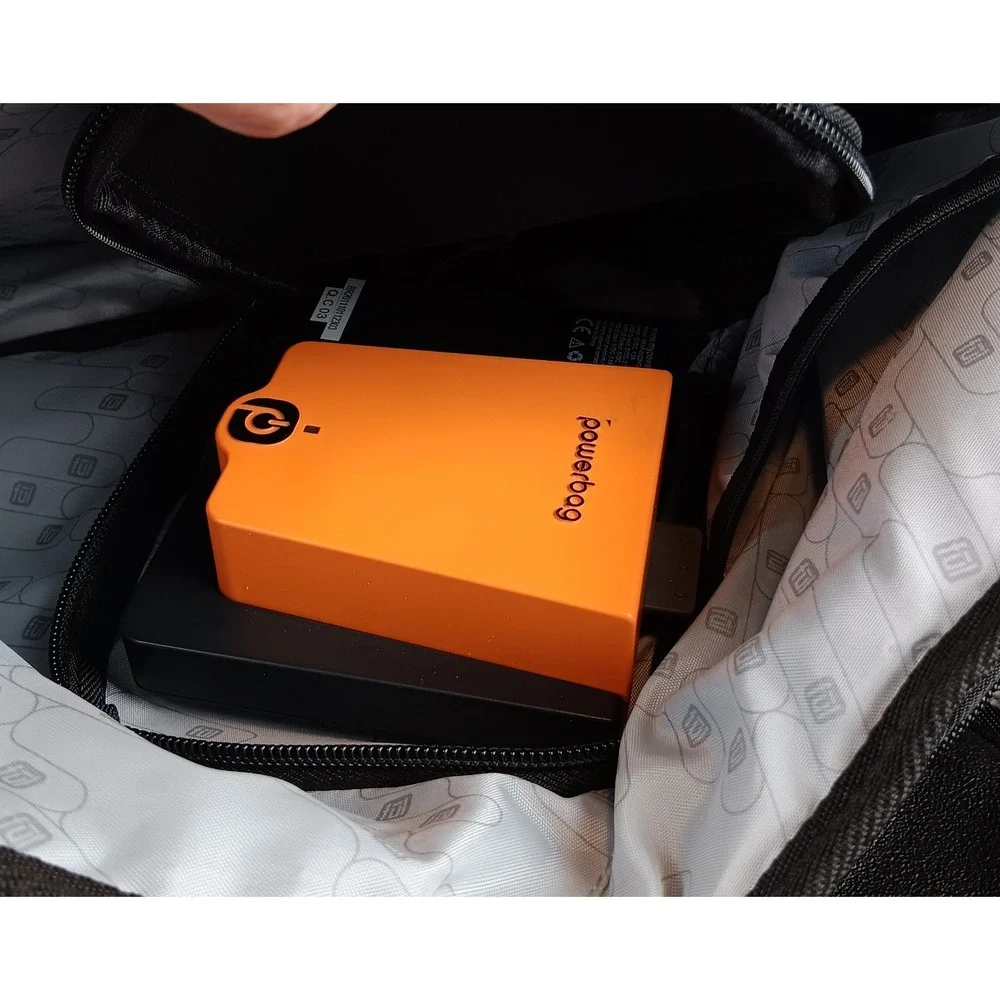 FUL Powerbag‎ Charging Messenger Bag Black Silver Tech Travel Work